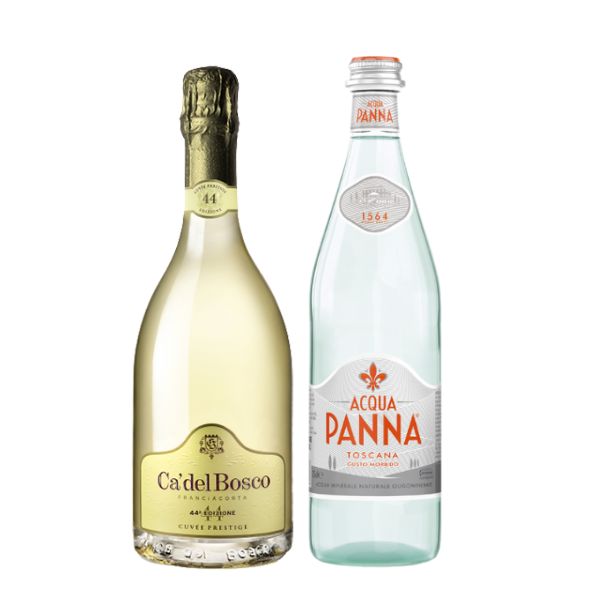 Franciacorta DOCG Cuvée Prestige Edizione 44 con Acqua Panna