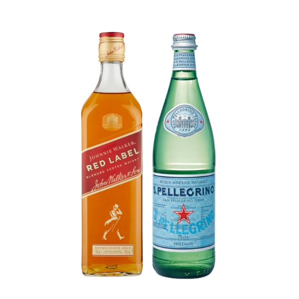 Johnnie Walker "Red Label" Old Scotch Whisky (70 cl) con S.Pellegrino