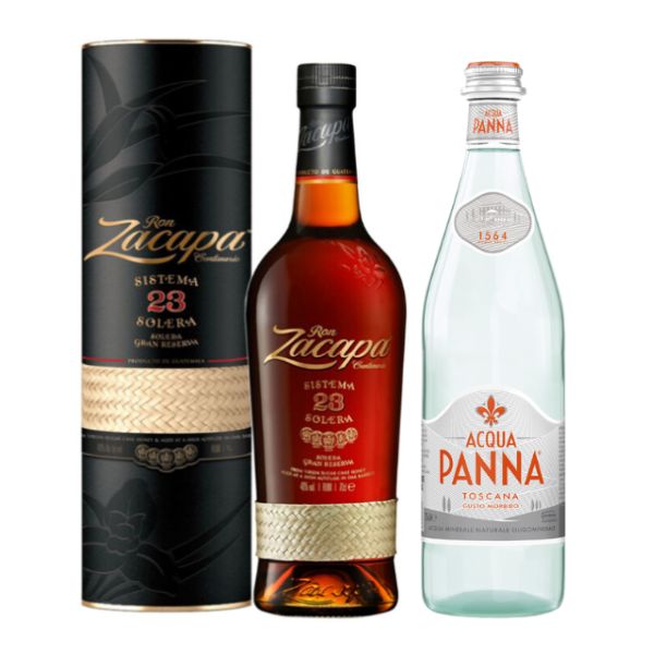 Ron Zacapa Centenario 23 anni - Astucciato (70 cl) con Acqua Panna