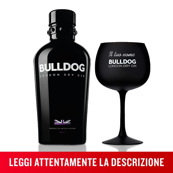 Bulldog London Dry Gin (70 cl) con bicchiere personalizzato!